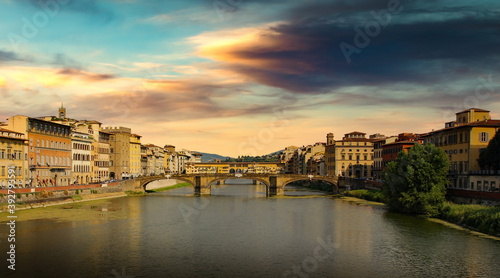 Arno river in Firenze on a sunset. © Sergey Fedoskin