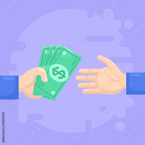 Pay money, return debt, loan. Modern vector illustration