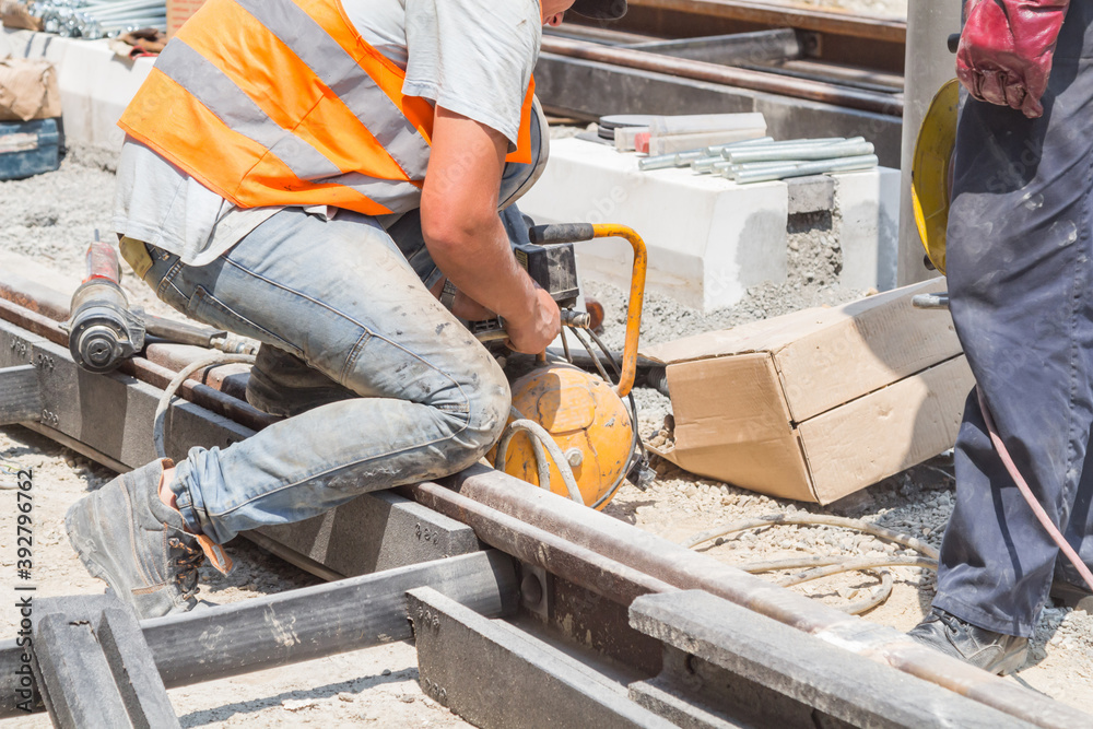 Heavy work for a construction worker on the site. Heavy work for a construction worker on the site.