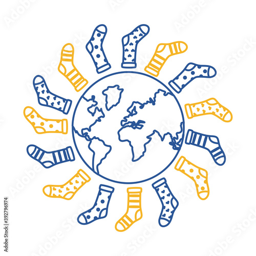 down syndrome socks around the world line style icon