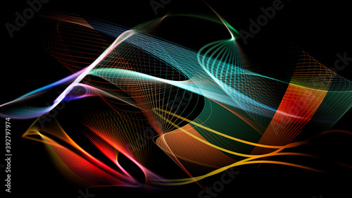 Abstract design with vibrant colorful lines composition.
