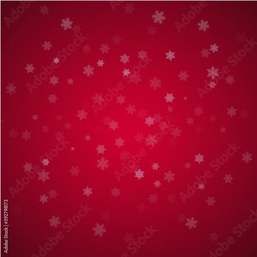 The white snow on the red mesh background, winter and Cristmas theme