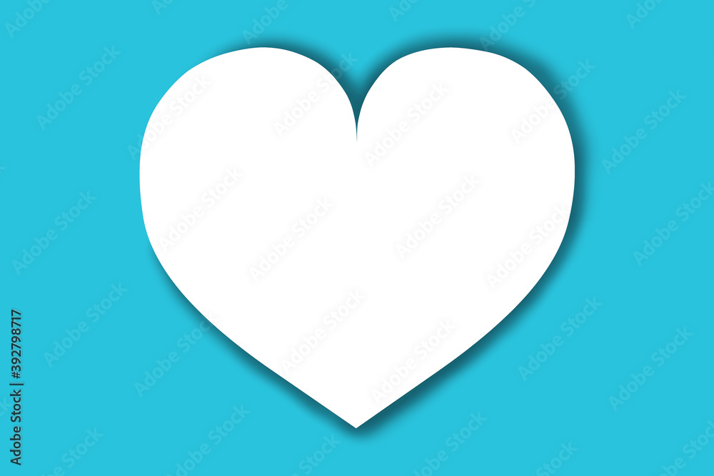 Heart, love, romance or valentine's day icon for apps and websites on light blue background Heart, love, romance or valentine's day icon for apps and websites on light blue background