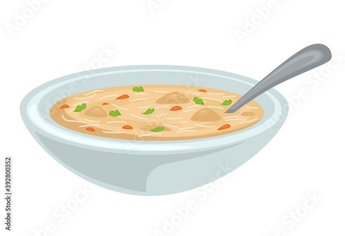 Chicken broth or bouillon poultry soup isolated dish