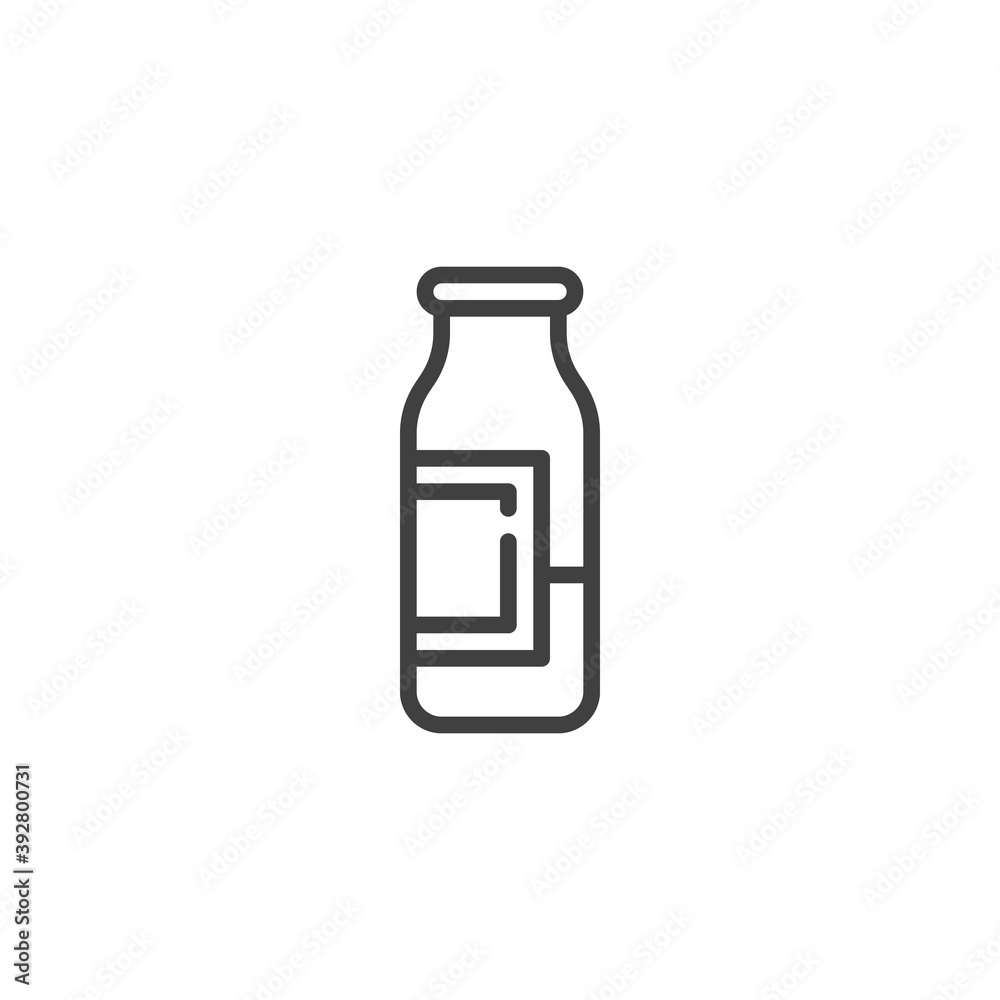 Bottle of milk line icon. linear style sign for mobile concept and web design. Milk bottle outline vector icon. Symbol, logo illustration. Vector graphics