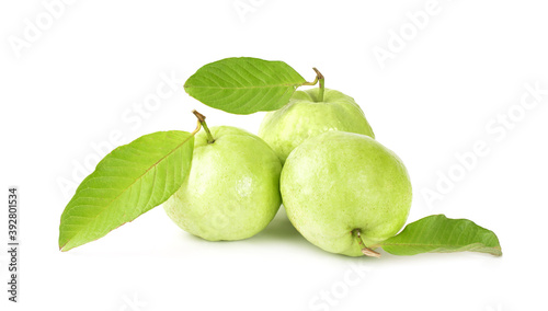 Guava fruit isolated on the white background.