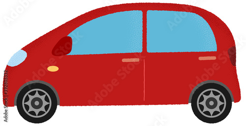 赤いコンパクトカーのベクターイラスト