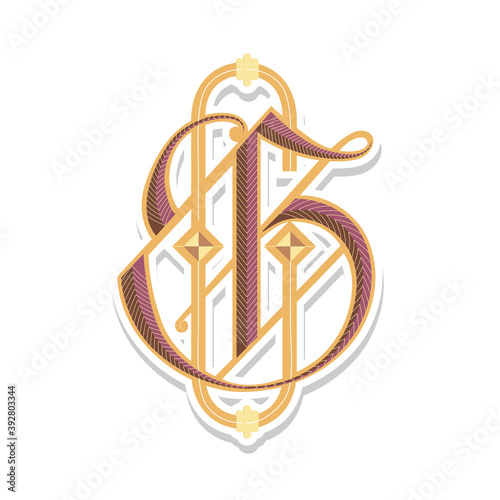 Monogram G G Antique Victorian Vintage Lettering