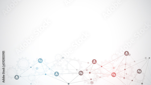 Vector illustration of connecting people and communication concept, social network.