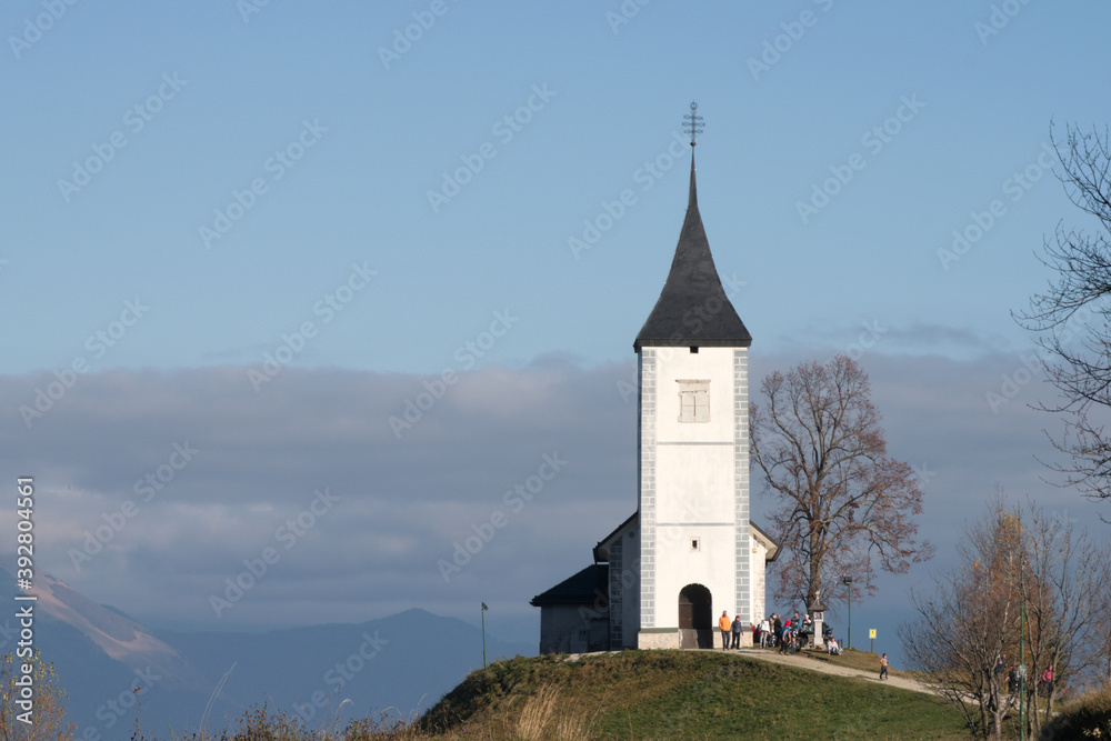 custom made wallpaper toronto digitalchurch on a hill in Slovenia 