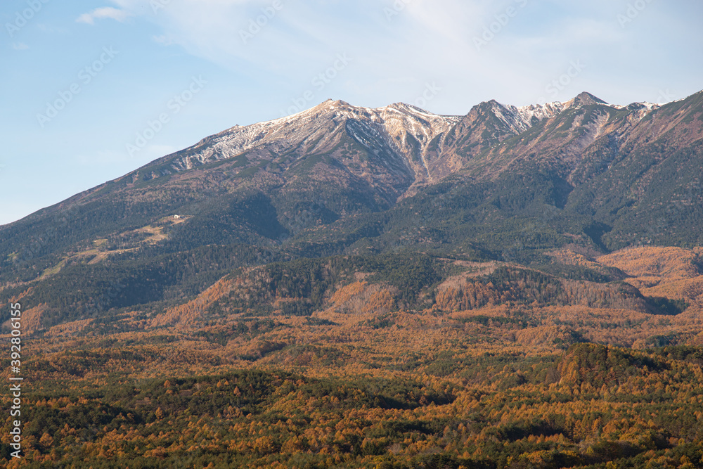 秋の御嶽山　九蔵峠からの眺め