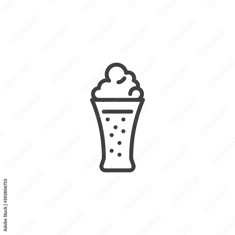 Lager beer pint line icon. linear style sign for mobile concept and web design. Glass of lager outline vector icon. Symbol, logo illustration. Vector graphics Lager beer pint line icon. linear style sign for mobile concept and web design. Glass of lager outline vector icon. Symbol, logo illustration. Vector graphics