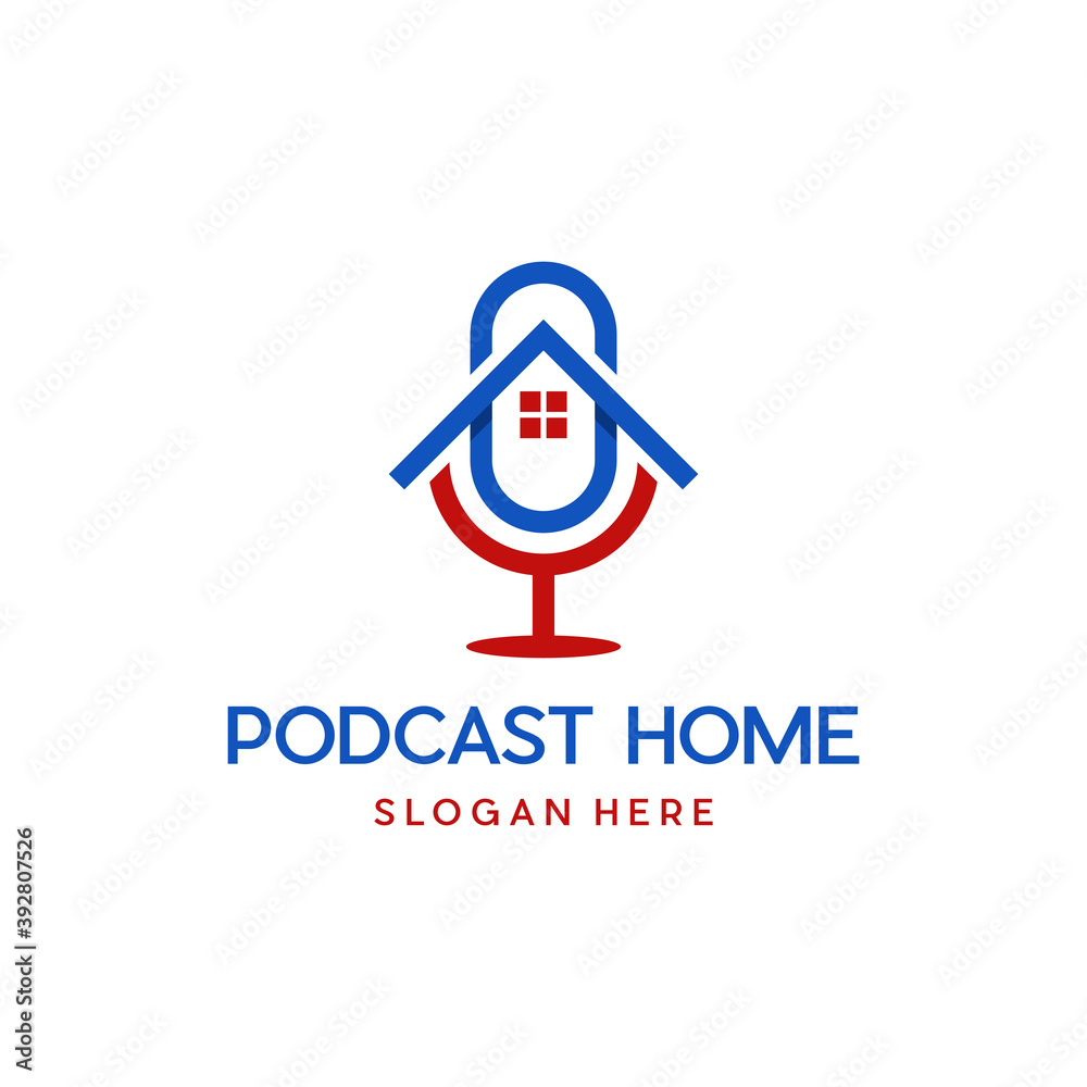 Podcast Home Realty Media Entertainment Modern Icon Logo, house podcast logo design inspiration. podcast with modern home logo design concept Podcast Home Realty Media Entertainment Modern Icon Logo, house podcast logo design inspiration. podcast with modern home logo design concept