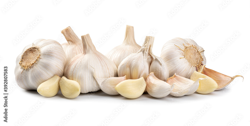 fresh garlic isolated on white background