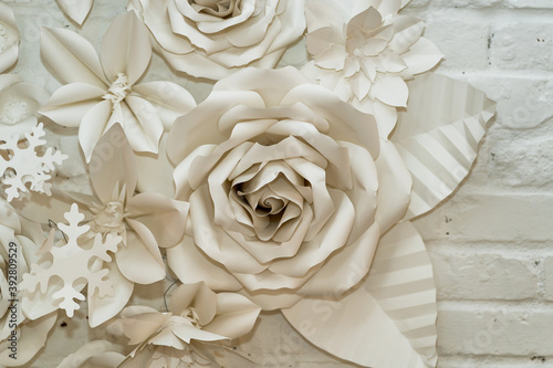 White Flower Decoration on Wall