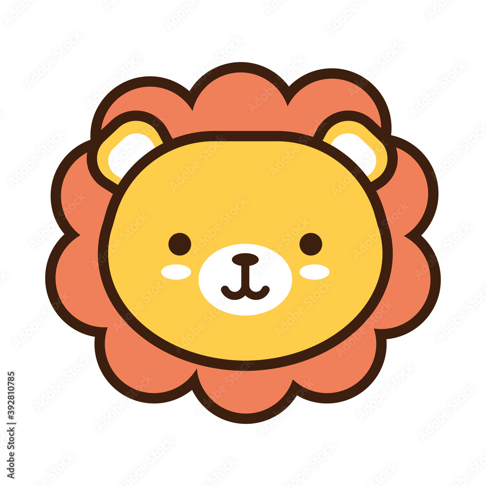 cute little leon kawaii animal line and fill style cute little leon kawaii animal line and fill style