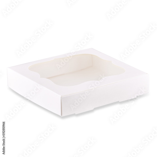 Blank paper cake packaging box, copy space