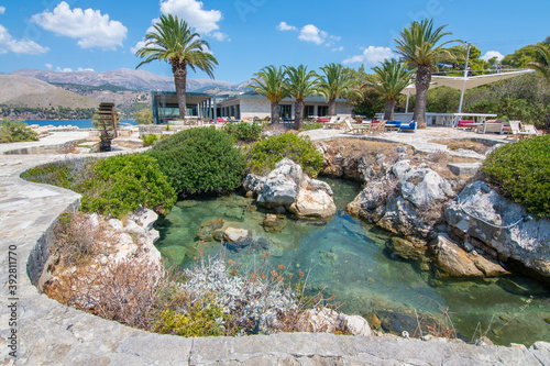 Katavothres in Kefalonia Greece, near the city of Argostoli  photo
