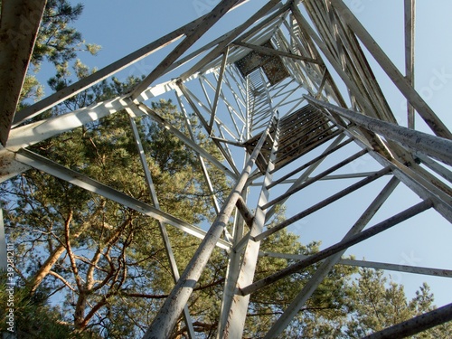 old steel lookout tower structure photo