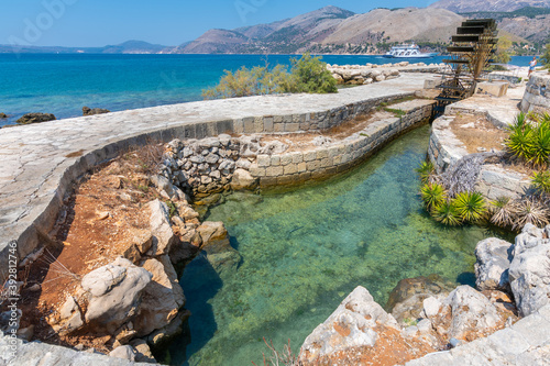 Katavothres in Kefalonia Greece, near the city of Argostoli  photo