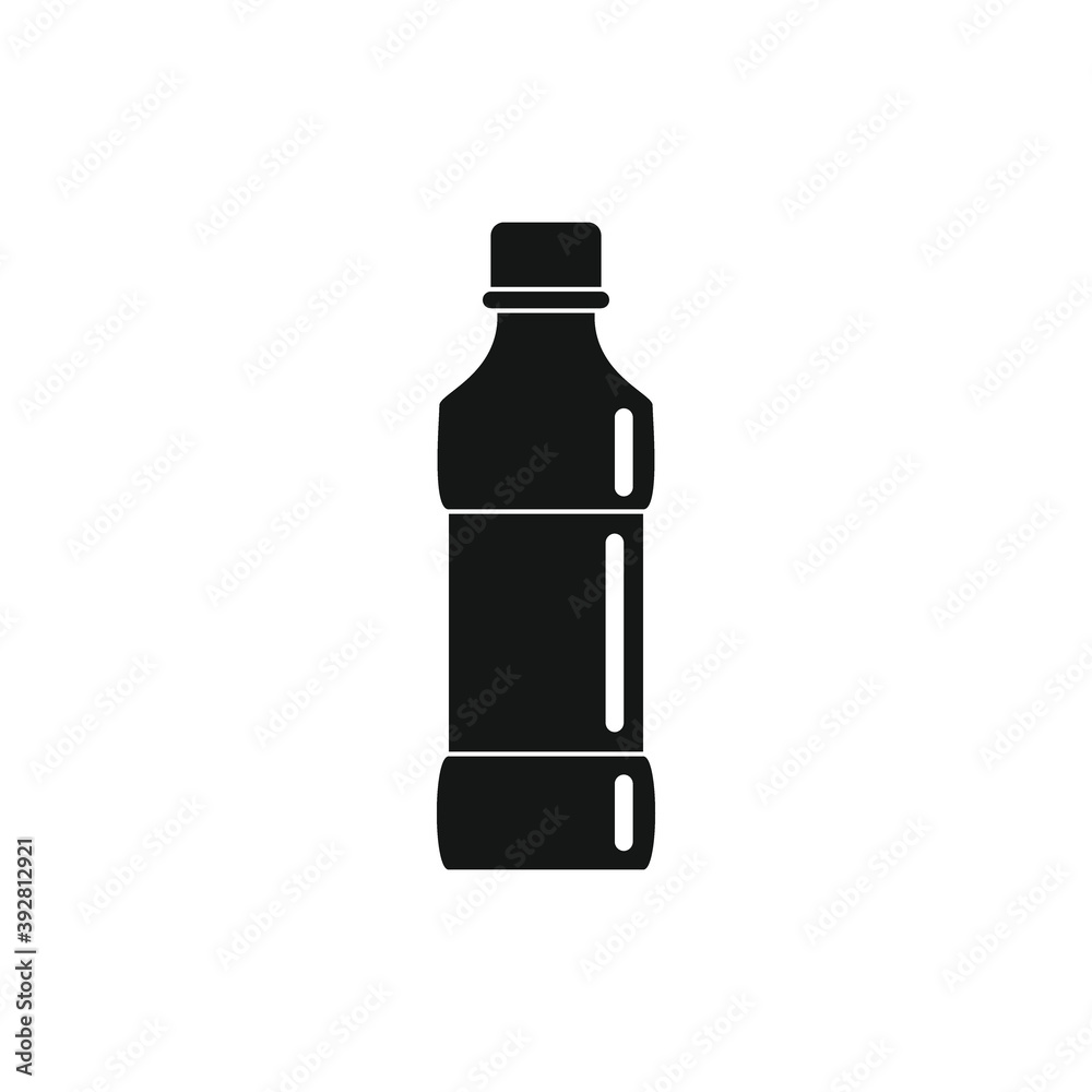 Plastic bottle for water black simple icon