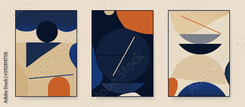 Set of minimalist abstract aesthetic illustrations. Modern style wall decor. Collection of contemporary artistic posters.