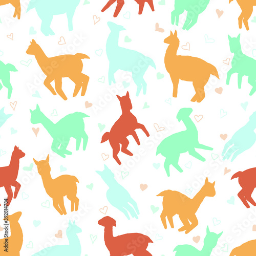 Llamas seamless pattern. Pastel vector illustration background for surface  t shirt design  print  poster  icon  web  graphic designs. 