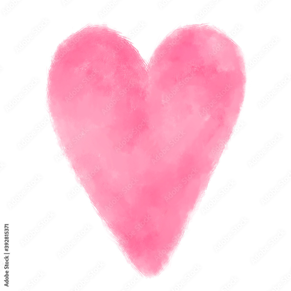 watercolor pink heart. Concept - love, relationship, art, painting