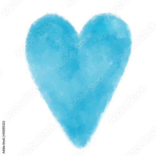 watercolor light blue heart. Concept - love, relationship, art, painting