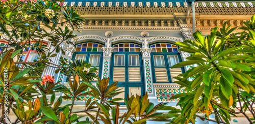 Traditional Peranakan architecture in Singapore's Joo Chiat district photo