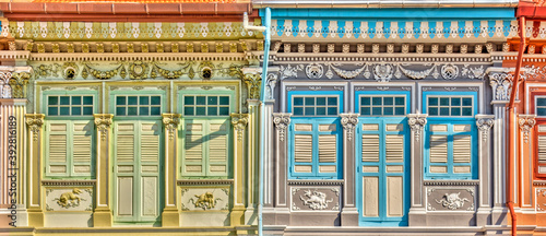 Traditional Peranakan architecture in Singapore's Joo Chiat district photo