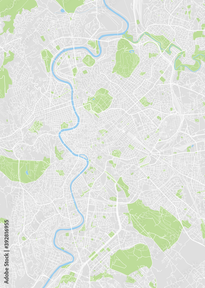 Fototapeta premium City map Rome, color detailed plan, vector illustration