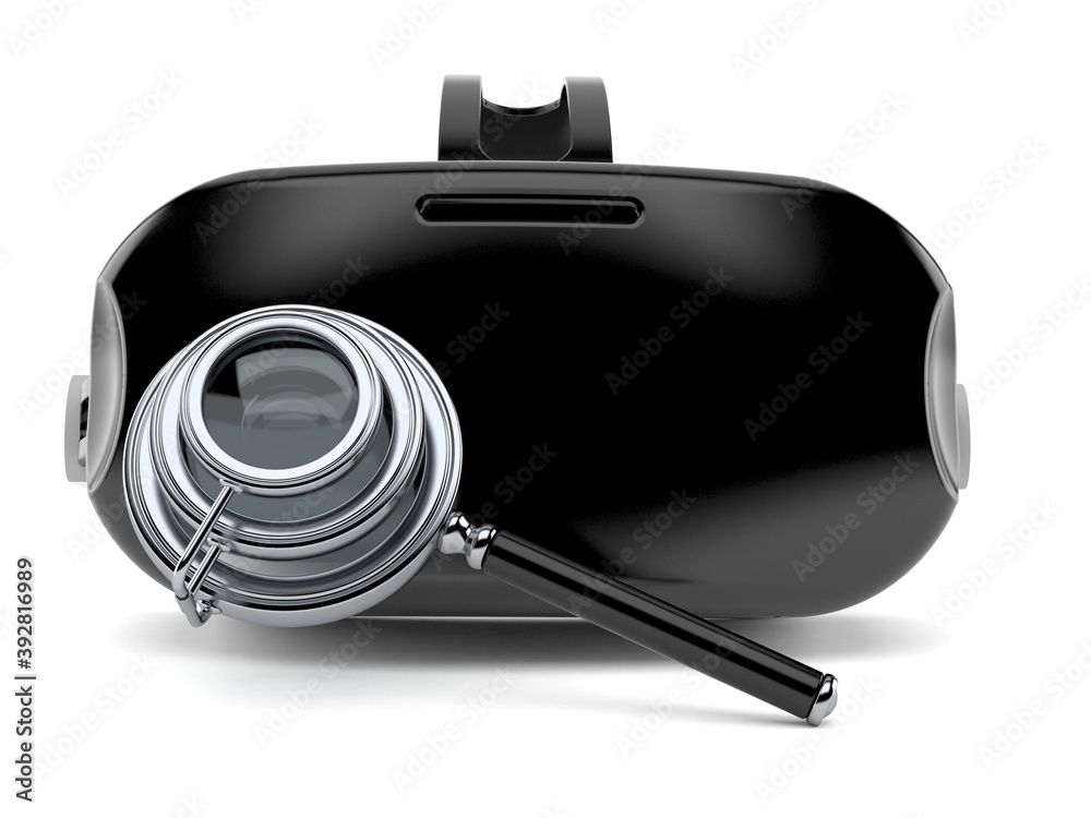 Fototapeta premium VR headset with magnifying glass