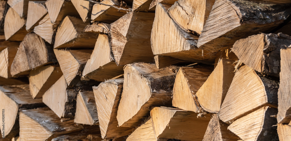 Panorama Holzstapel mit Brennholz Panorama Holzstapel mit Brennholz