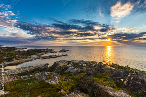Beautiful arctic summer landscape on Barents sea