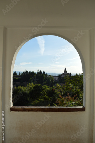 Lookout Point inside Generalife Gardens Adjacent to the Alhambra in Granada  Spain