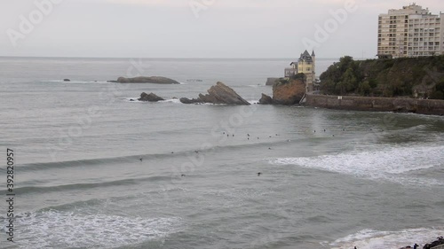 Surfers at Cotes des Basques in Biarritz, France