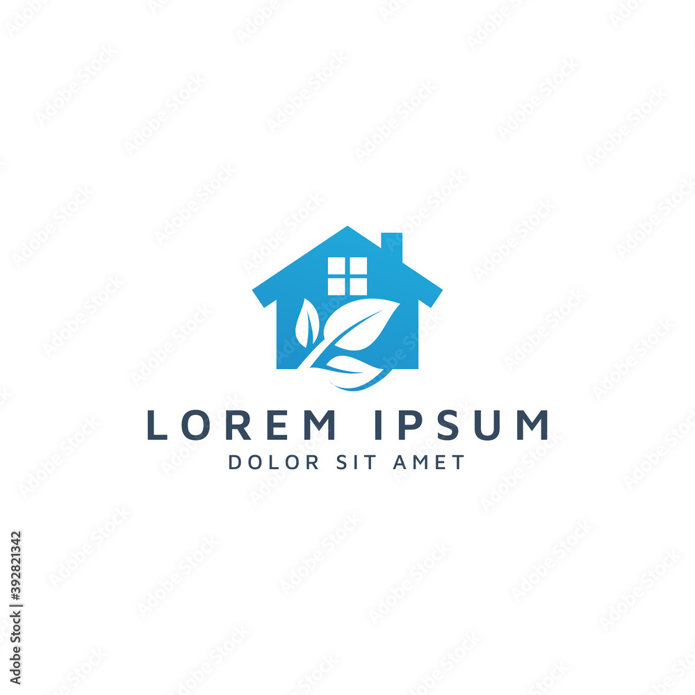 house and leaf negative space logo design house and leaf negative space logo design