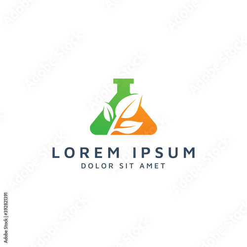 lab and leaf negative space logo design