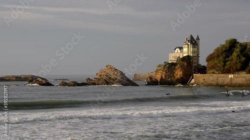 Surfers at Cotes des Basques in Biarritz, France
