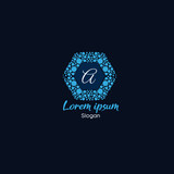 Logo Design For Letter A .Hexagon Vector Bubbles Design For Alphabet A .Creative logo Design For Letter “A”.