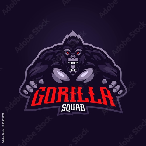 Angry Gorilla mascot logo design vector with modern illustration