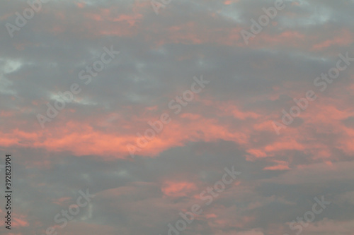Beautiful sky and clouds in orange soft color.Orange nature background.