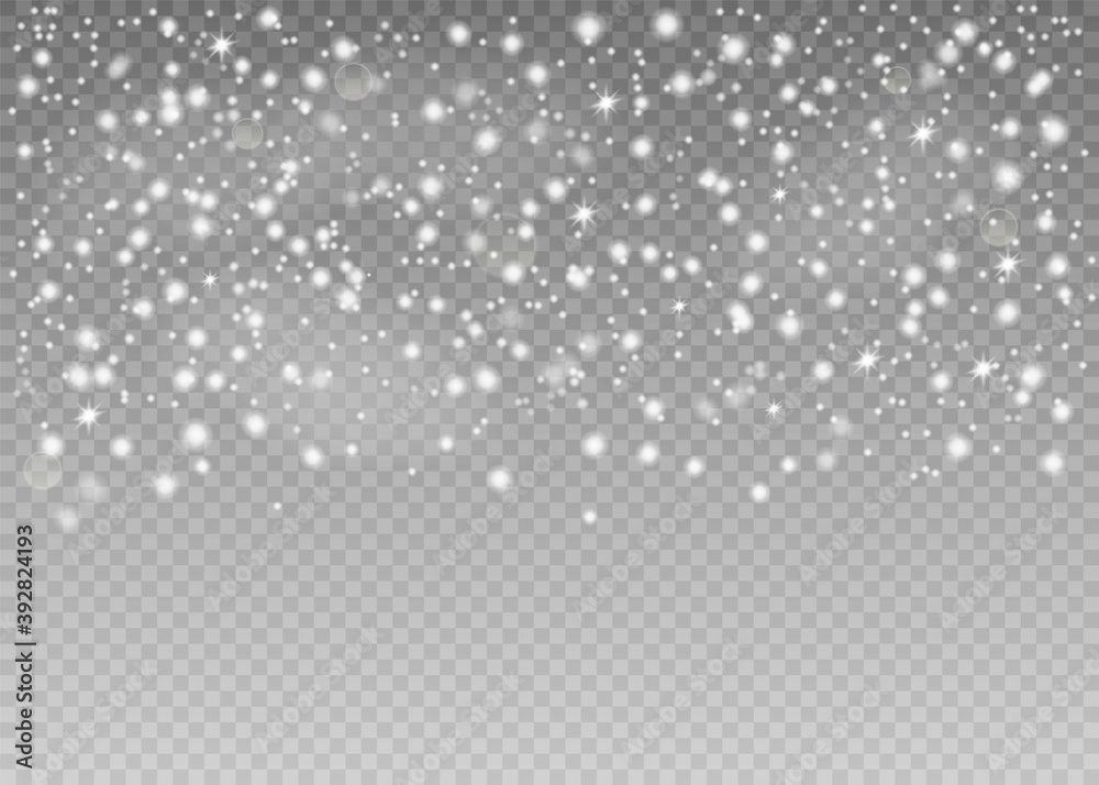 Realistic falling snowflakes. Isolated on transparent background.Vector illustration. Realistic falling snowflakes. Isolated on transparent background.Vector illustration.
