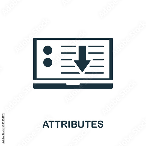 Attributes icon. Simple element from website development collection. Filled Attributes icon for templates, infographics and more