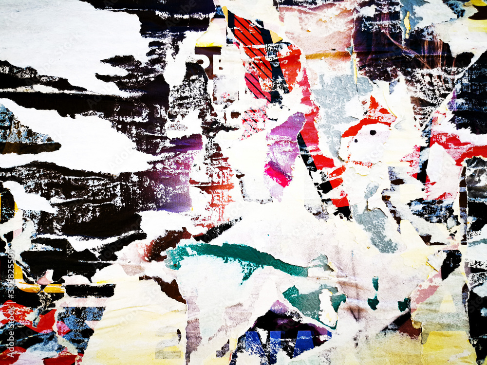 Naklejka premium Old ripped blank torn grunge posters texture background