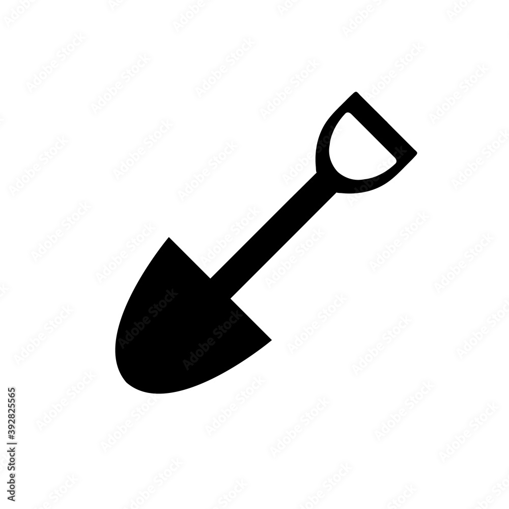 Shovel icon, logo isolated on white background