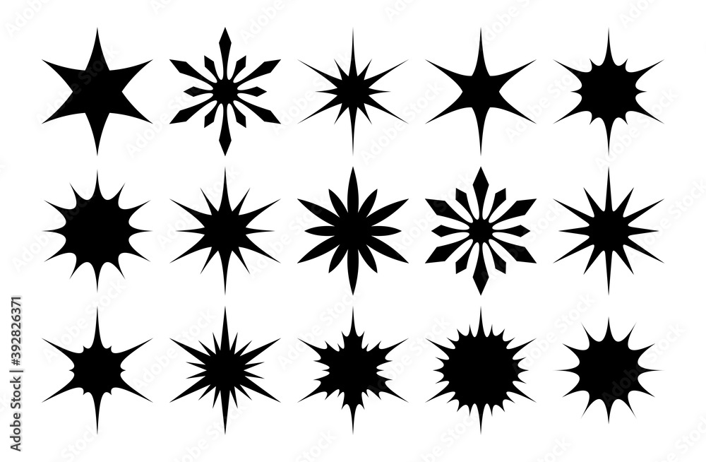 Black sparkles set. Black sparkles set.