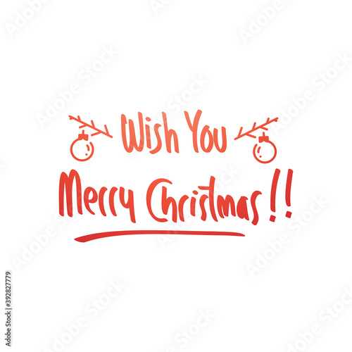 Merry Christmas Hand Lettering design  usable for banners  greeting cards  gifts etc.