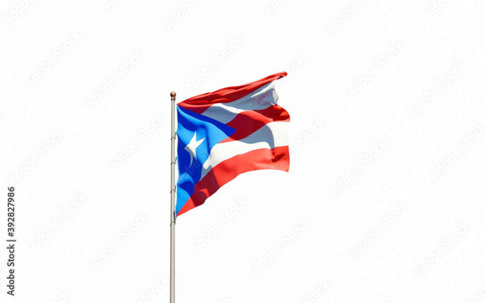 Puerto Rico national flag on white background isolated. Puerto Rico national flag on white background isolated.